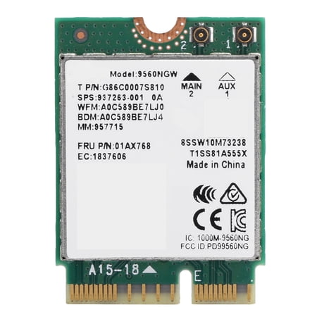 BIMZUC Wireless Network Card Bluetooth 5.0 802.11ac M.2 Wifi Adapter 9560NGW 1730Mbps with 2 Internal Antennas[cite: 1]