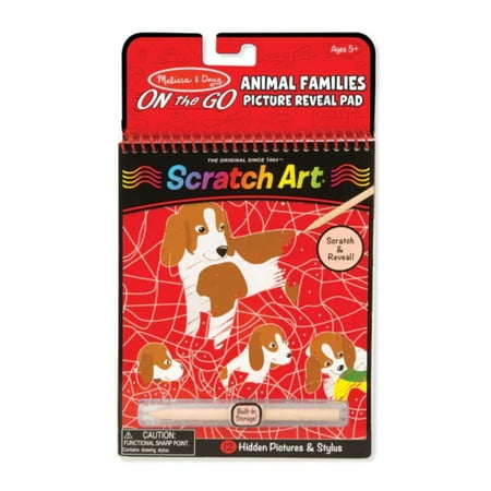 UPC: 0000772091459 | Melissa & Doug On the Go Scratch Art: Animal Families Hidden-Picture Activity Pad With Stylus