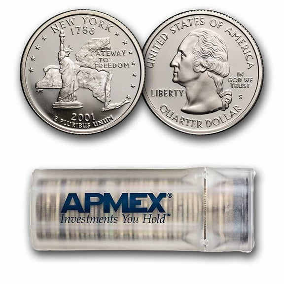 2001-S New York State Quarter Gem Proof 40-Coin roll (Silver)