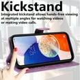thumbnail image 3 of Flip Case for Samsung Galaxy A31 Dual SIM, 360 Degree Protection Shockproof PU Leather Wallet Phone Cover, Kickstand and 3 Card Slots, Purple, 3 of 14