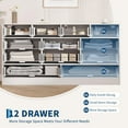 thumbnail image 5 of Farmhouse 12 Drawer Dresser for Bedroom,61” Wood Chest of Drawers with Rustic Handles,Wide Closet Dressers Organizer/TV Stand for Living Room,Hallway,Bedroom Furniture, 5 of 8