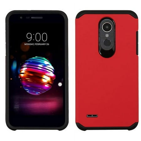 LG K10 (2018), K30 (X410), Premier Pro (L413DL) - Phone Case Shockproof Hybrid Rubber Rugged Case Cover Slim RED
