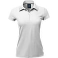 thumbnail image 2 of A2Y Women's Basic Casual Essentials 4-Button Junior-Fit PK Cotton Pique Polo Shirt White L, 2 of 5
