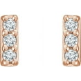 thumbnail image 2 of 14K Rose .05 CTW Diamond Bar Earrings in 14k Rose Gold, 2 of 5