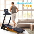 Folding Treadmill with Speakers, 15 Auto Incline, 3.5 HP Quiet Motor