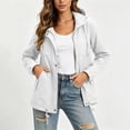 thumbnail image 6 of Winter Hooded Jackets for Women Waterproof Plus Size Long Sleeve Solid Color Lightweight Windproof Rain Jacket with Pockets for Hiking Travel Sport, 6 of 7