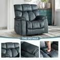 thumbnail image 4 of Bonzy Home Oversized Swivel Rocker Recliner with Massage & Heat, Reclining Glider Chair – Soft Breathable Fabric for Living Room & Bedroom, Gray, 4 of 7