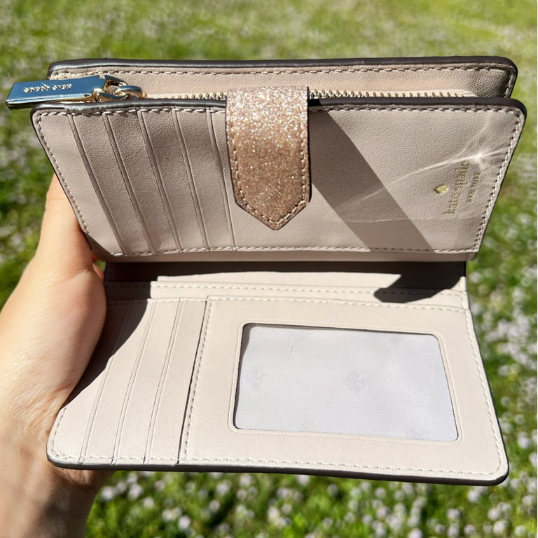 Kate Spade Giftable Shimmy Boxed Medium Compact Bifold Rose Gold Wallet