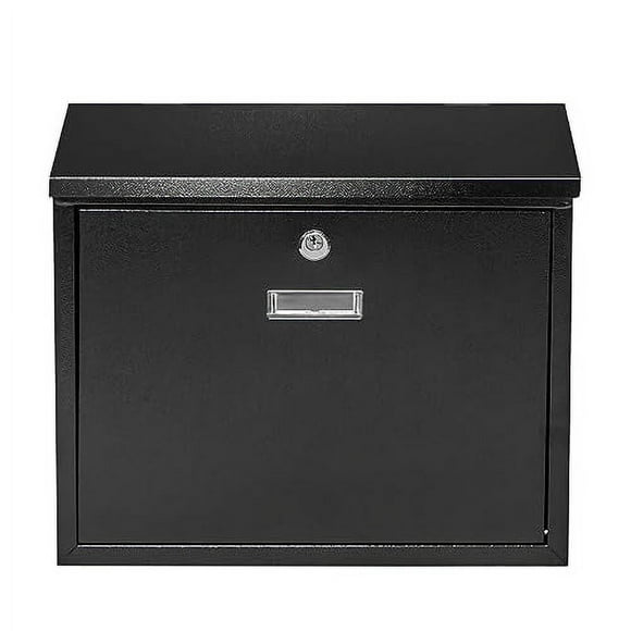 Fine Art Boîte aux Lettres Murale Verrouillable en Acier - Étanche, Design Moderne, Noir (MB08)