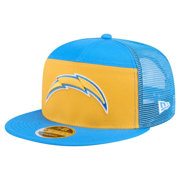 Men's New Era Gold/Powder Blue Los Angeles Chargers Outdoor Split Panel 9FIFTY Snapback Hat