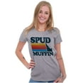 thumbnail image 4 of Idaho Potato Land Spud Muffin Funny Womens Fitted Plus Size Graphic Tee Brisco Brands 2X, 4 of 5