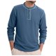 thumbnail image 2 of pstuiky Camisas de manga larga de invierno para hombre, Sudadera informal de color liso con botones y manga larga y cuello redondo para hombre Tops casuales para hombres m, 2 of 7