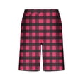 thumbnail image 4 of Men's Pajama Shorts Loose Fit Elastic Waist Drawstring Baggy Plaid Printed Casual Beach Yoga Knee Length Shorts with Pockets M-3XL Hot Pink XXXL(XXXL), 4 of 6