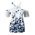 thumbnail image 4 of Aloohaidyvio Tops Clearance,Women Fashion Summer Printed Regular Starpless Mesh Short Sleeves V Neck Top, 4 of 5
