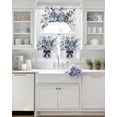 thumbnail image 3 of Blue Eucalyptus Swag Valance and Tier Curtains Set Leaves Bottle Ribbon Farmhouse Pastoral Kitchen Curtains 3 Piece Set Rod Pocket Panels for Bedroom Cafe Swag Valances and 36 inches Tiers, 3 of 6