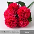 thumbnail image 2 of Ramo de flores artificiales de 5 cabezas Ceremonia de banquete de boda Decoración floral Tela de seda Flor falsa con hojas, Rosa Eigraketly HA6561-05B, 2 of 6
