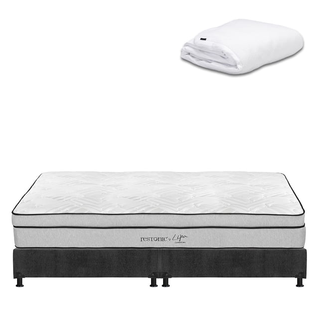 Colchón King Size Lipa + Box + Protector Cloud