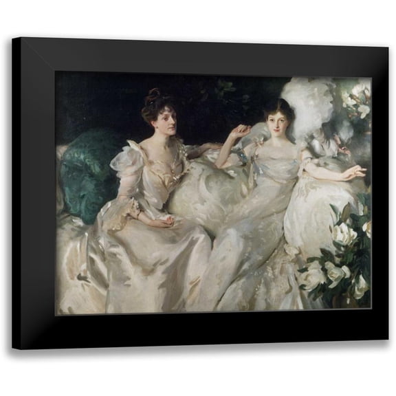 Sargent, John Singer 14x12 Black Modern Framed Museum Art Print Titled - The Wyndham Sisters