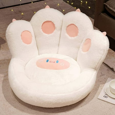 

DabuLiu Upgrade Cat Paw Cushion Lazy Sofa Office Kawaii Chair Cushion for Girls Gift Plush Bear Paw Warm Floor Pillows Cute Seat Pads for Dining Room Bedroom Comfort Chair Decor(White 20IN)