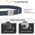 thumbnail image 4 of Canvas Web Belt for Men Adjustable Cloth Fabric Military Belt with Metal Buckle, 4 of 9