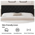thumbnail image 6 of 4 Ever Winner King Size Upholstered Platform Bed Frame with Headboard, Black, 6 of 7