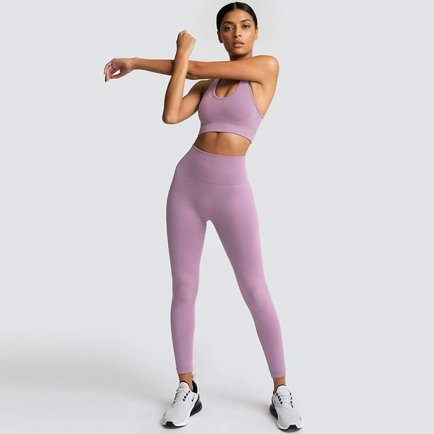 Two Piece Set Women Sportswear Workout Clothes For Women Sport Sets Suits  For Fitness Long Sleeve Seamless Yoga Set Leggings 