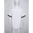 thumbnail image 5 of TSSOE Boys Polka Dots Print Sleeves Button Down Shirts Student Boys School Uniform Oxford Dress Shirt White 140, 5 of 7