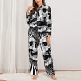 thumbnail image 2 of Balery Psychedelic Skull Illusion Art Conjunto de Pijama con Estampado para Mujer, Conjunto de Dos Piezas con Manga Larga, Ropa de Dormir Suave con Bolsillos, Pijamas Cómodos-Large, 2 of 7