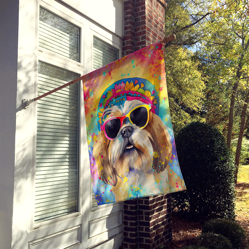 Shih Tzu Hippie Dawg House Flag DAC2562