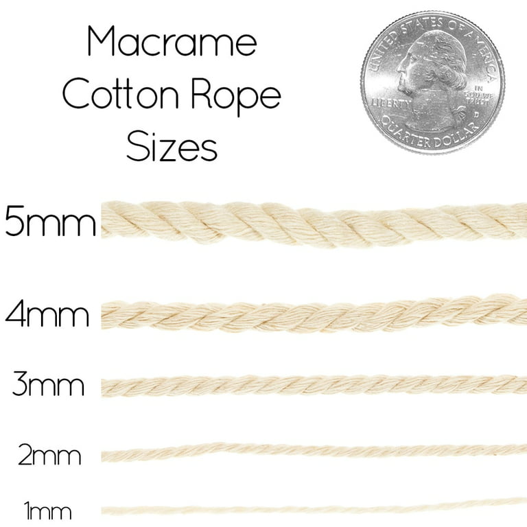 864 Yard (800 m) 5 mm Cotton cord, twisted Macrame cord,Twisted 100% cotton  macrame rope , macrame tarn, decor craft DIY cord
