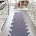 thumbnail image 4 of JONATHAN Y WASHABLE 2 x 8 Runner Rug, Sloane 2-Stripe Border Washable - Gray/Cream, WSH125A-28, 4 of 7