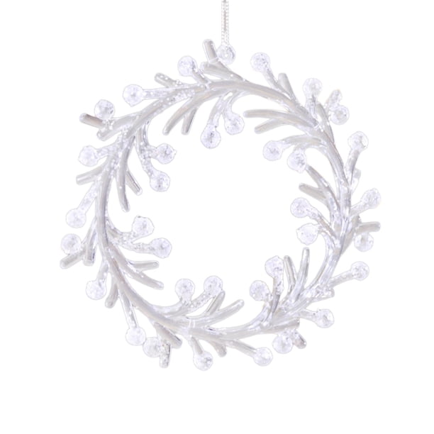 Adornos de copo de nieve blanco Fondo colgante navideño Decoración navideña para Estilo B
