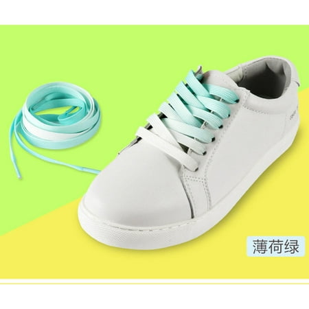 

1Pair Shoelaces Candy Color Gradient Flat Round Bootlace Shoe Laces Shoe Strings
