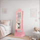 thumbnail image 3 of Organizador de Joyería Infantil con Espejo LED de Pared Completo | Almacenamiento Multifuncional con 42 Ranuras para Aretes, 9 Ganchos y 3 Cajones | Diseño Princesa Encantador, 3 of 19