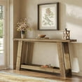 thumbnail image 7 of Farmhouse Solid Wood Entryway Table, 63-Inch Console Table with 2-Tier Shelf, 7 of 7