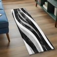 thumbnail image 3 of 2'x6' Rug Runners for Hallways Kitchen, Black Waves Non Slip Entryway Beside Floor Carpet Runner, Ombre Sea Ripples Shabby Beach Washable Laundry Room Bedroom Throw Rugs Mat for Family Pet, 3 of 8