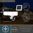 thumbnail image 5 of 3 Light Solar Powered LED Outdoor Security Flood Light White, Motion Sensor, Dusk to Dawn, Battery Backup, 5 of 11