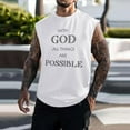 thumbnail image 2 of Sngxgn Men's Tank Tops Crewneck Workout T-Shirt Casual Sleeveless Gym Shirts(White,L), 2 of 4