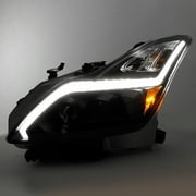 AKKON - [Premium LED Light Tube] For 2008-2013 Infiniti G37 / 14-15 Q60 Coupe Headlights + 3D LED Tail lights Black Smoke Assembly