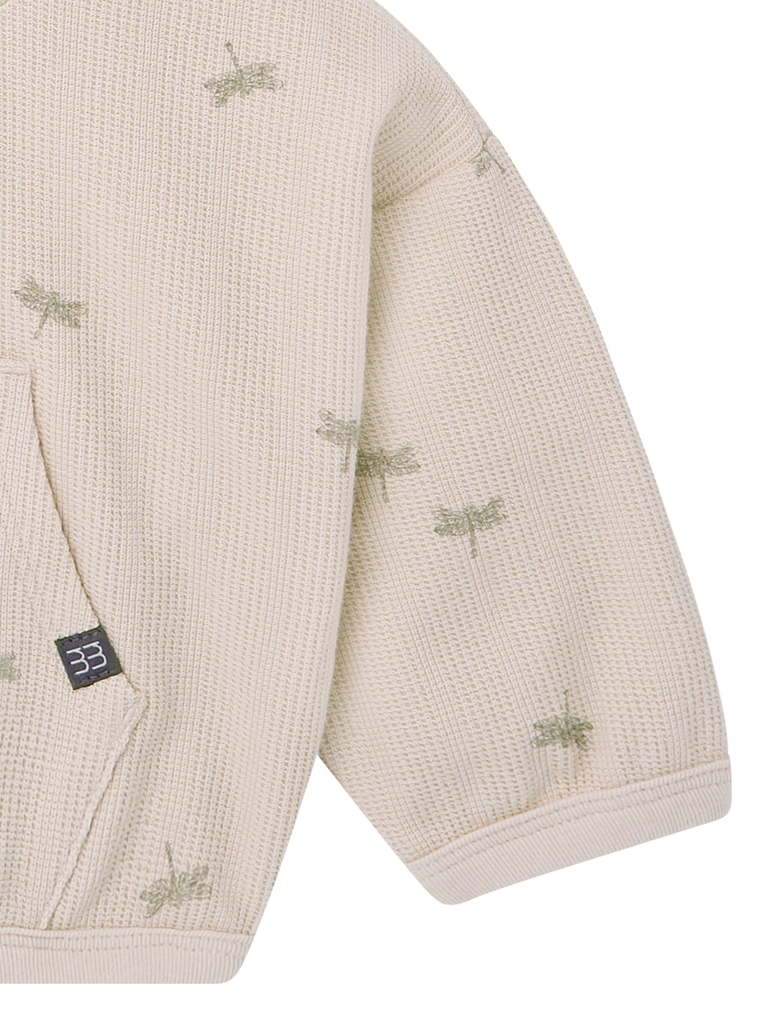 Modern Moments Infant Boys Top & Pant 2-Piece Outfit Set with Kanga Pocket, Cotton, 6-9 Months, Off-White