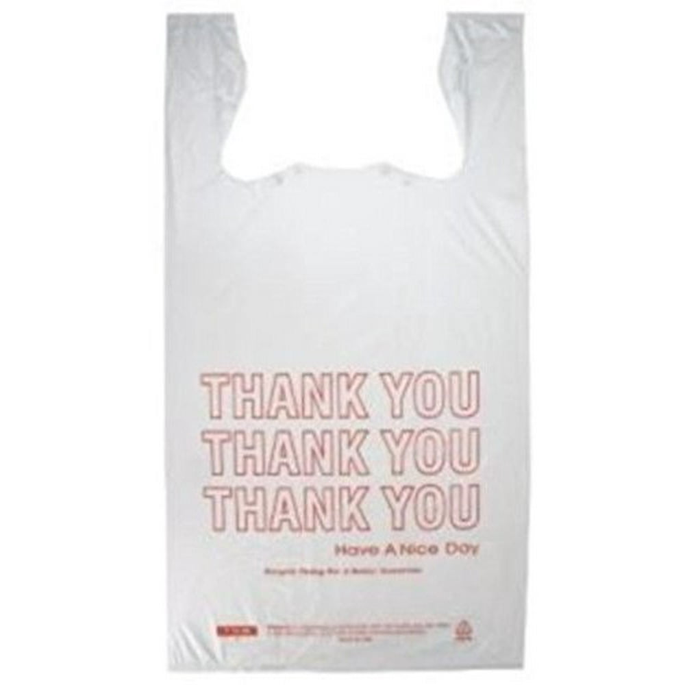 10"x 6"x20" Plastic TShirt Thank You Shopping Grocery Bags 1000/Cs