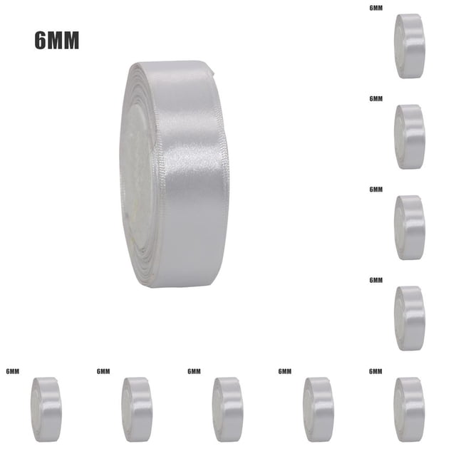 Bewildely Embalaje de regalo Satén DIY Cinta artificial Favor Bag Wrap Scrapbook Crafting Ribbon 6mm Blanco 6 mm 10piezas Bewildely CBP210572