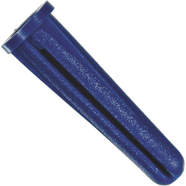 Anclajes de plástico Hillman de 8 a 10 x 2,2 cm, 14 unidades, color azul