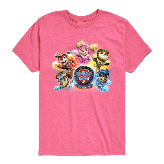 Paw Patrol The Movie - Mighty Movie Character Group  - Toddler & Youth Short Sleeve Graphic T-Shirt