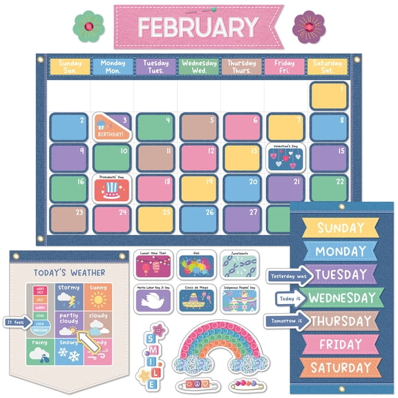 Carson Dellosa Crafty and Cool Calendar Bulletin Board Set (145 pieces)