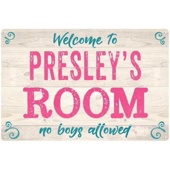 PRESLEY'S Room Kids Bedroom Sign Gift 8x12 Metal Sign 108120089200