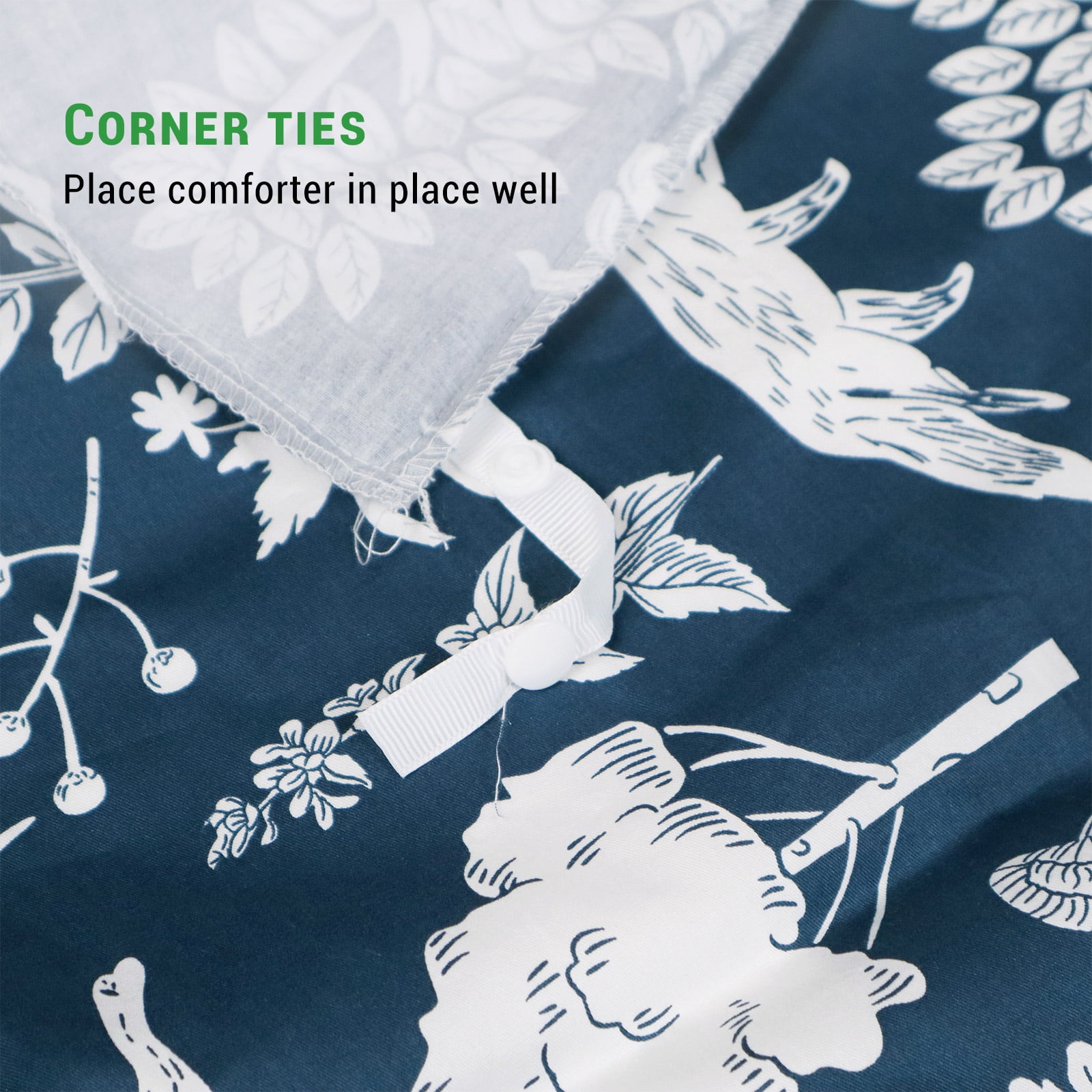 Gogreen Luxury 100% Cotton Twin Duvet Cover Floral, Soft & Breathable 2 Pieces Twin Bedding Sets, Pattern Twin Comfy Duvet Cover, with Zipper Closure, Includes 1 x Pillowcase, 1 x Duvet Cover