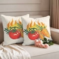 thumbnail image 2 of Tomato Carrot Outdoor Waterproof Pillow Covers, Watercolor Fire Vegetable Decorative Square Throw Pillowcase Sofa Cushion Sham for Patio/Couch/Chair, 20"x20" 2 Pack, 2 of 8
