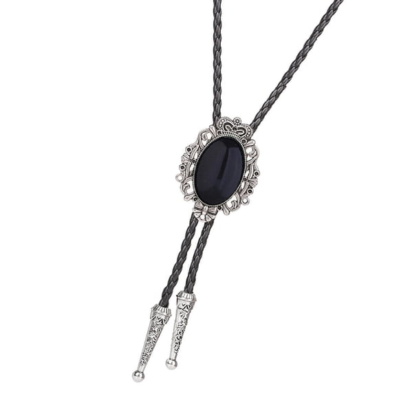 Crown Bolo Tie Necktie Costume Rodeo American Retro Necklace Bolo Ties for Birthday Men and Women Black