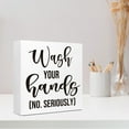 thumbnail image 4 of Zomyto 5x5 In Funny Bathroom Wooden Box Sign,Wash Your Hands No Seriously Wood Desk Sign, 4 of 7